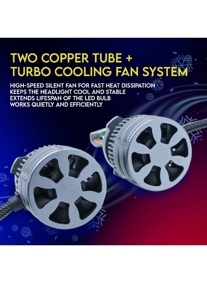 طقم لمبات ليد أمامية A70 عالية القوة 360 درجة (قطعتين) – H7 | 130 واط | شعاع أحادي | 6000 كلفن مع درايفر | ضمان دولي لمدة 6 أشهر - Image 4